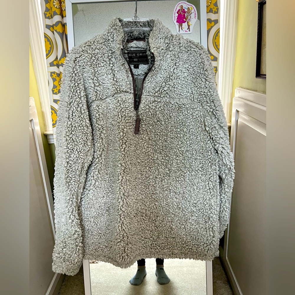 True Grit Fleece Pullover Sz S/M 1/2 Zip Frosted Tip Jacket